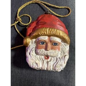 Collectible Timmy Woods Santa Purse-Wooden Carved/Painted Beverly Hills Handbag